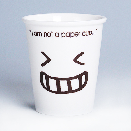 Small Size Eco-Ceramic Smile Cup, Ceramic Mug, promotional gifts