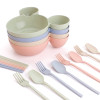 Wheat Straw Bowl Dinnerware, Cutlery Set, promotional gifts