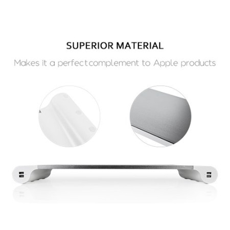 Aluminum Monitor Stand Riser with 4 USB Charging Ports, USB Hub, promotional gifts