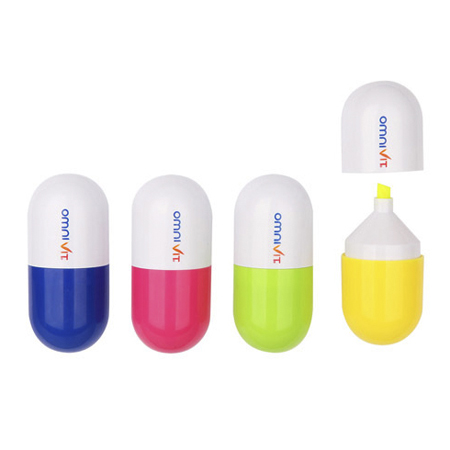 Fluorescent Pen Pills, Highlighter And Markers, promotional gifts