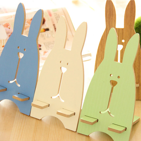 Wooden Rabbit Mobile Phone Holder, Phone Stand, promotional gifts