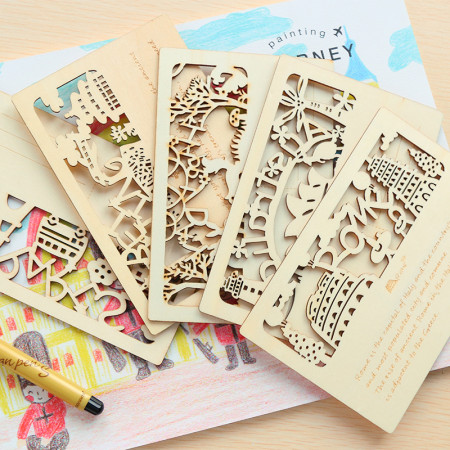 Wooden Postcard, Others Stationery, promotional gifts