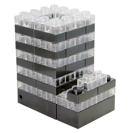 3-in-1 Small Brick Pen Holder, with Light Effect, Pen Stand, promotional gifts