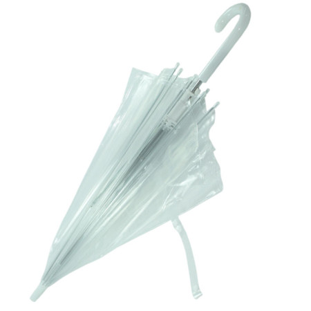 21 PVC Transparent Straight-rod Umbrella with Auto Open, Straight Umbrella, promotional gifts